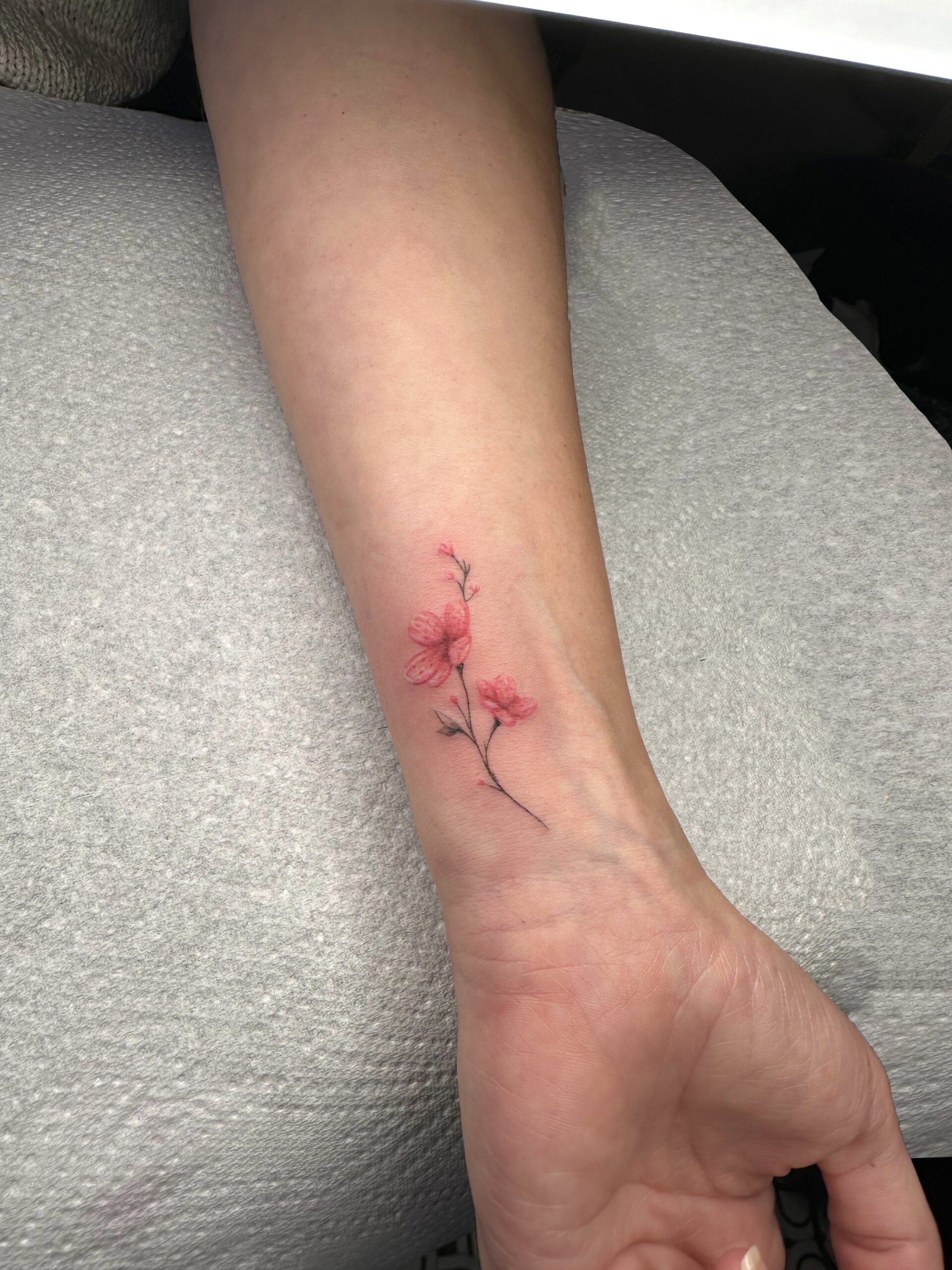 Fine Line Floral - Fine Line tattoo at XOXO Dublin