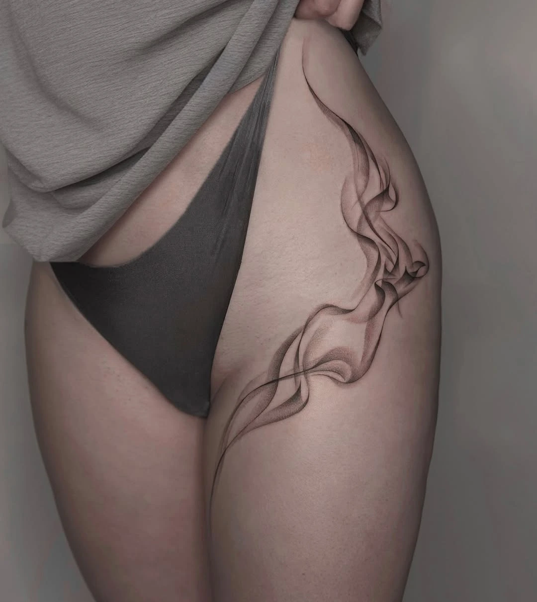 Detailed shading work on a tattoo at XOXO Dublin