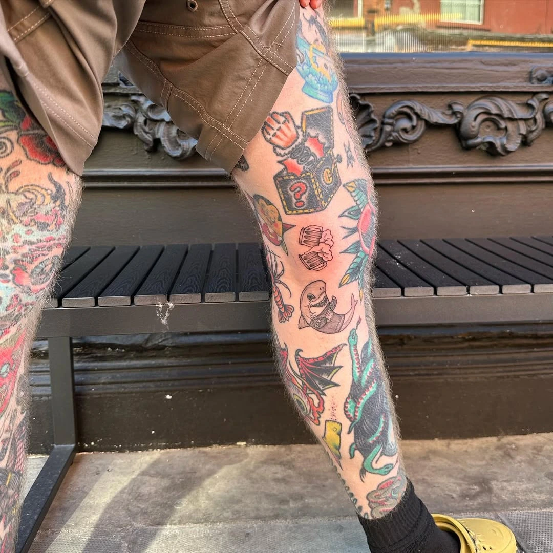 Bold traditional tattoo at XOXO Dublin