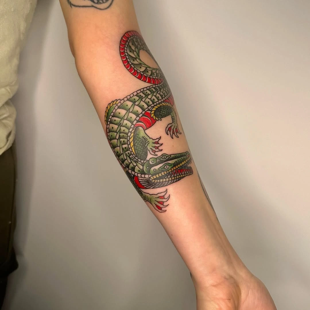 Traditional style tattoo at XOXO Dublin