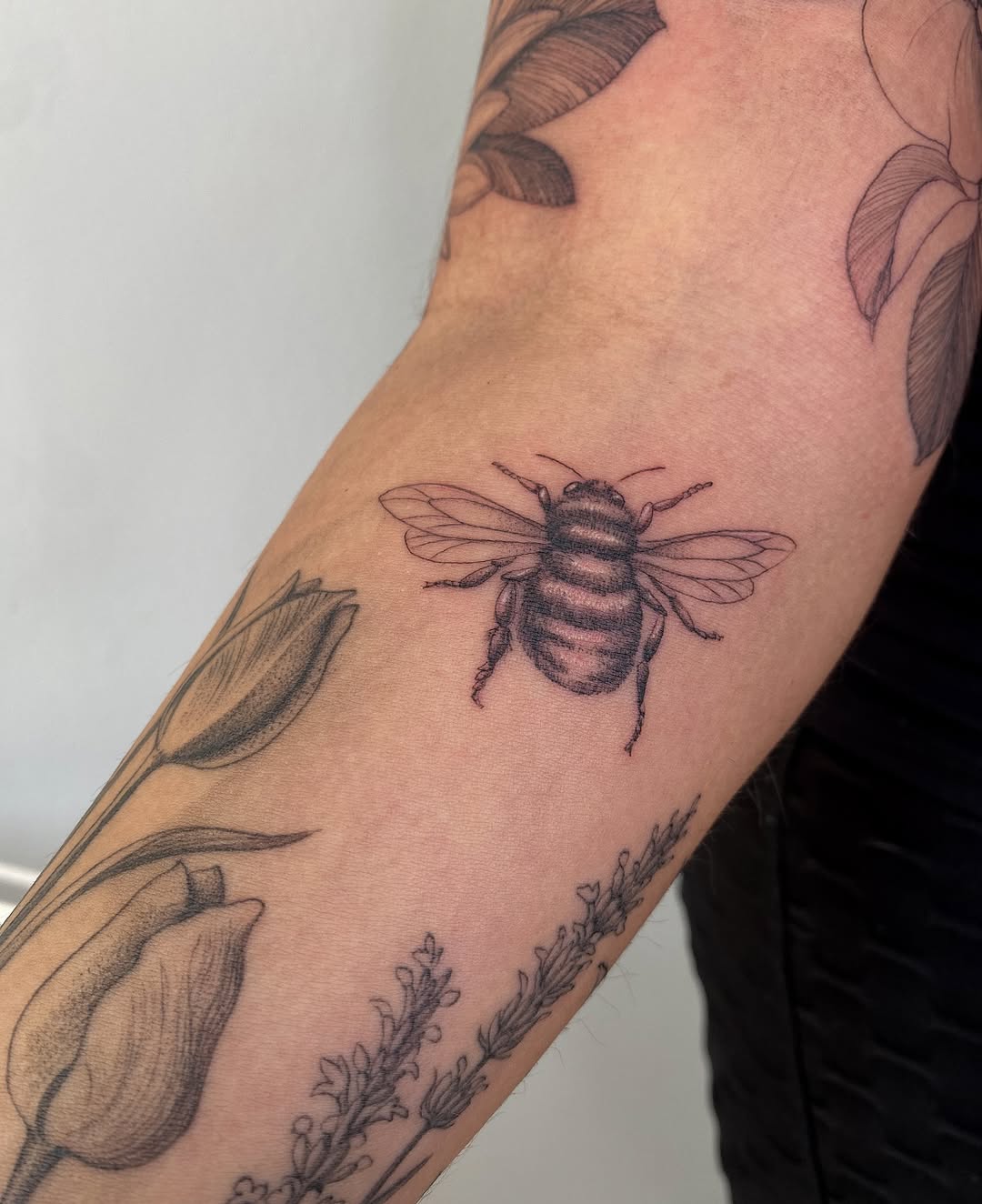 Custom botanical tattoo by Leonardo Cardenas, XOXO Dublin