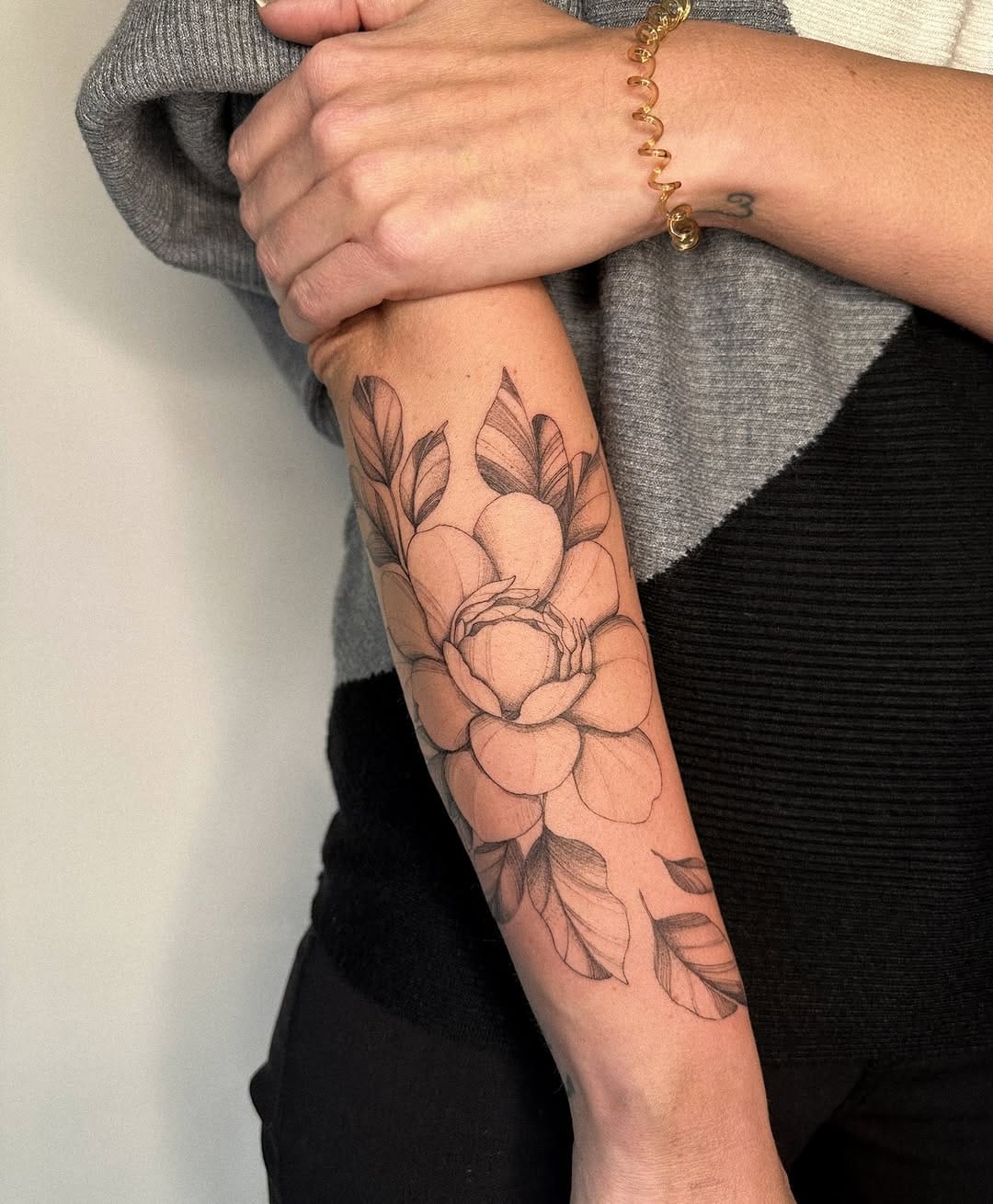 Floral design tattoo at XOXO Dublin