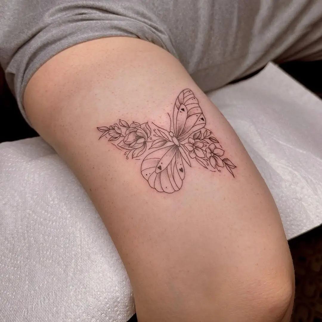 Nature floral tattoo at XOXO Dublin