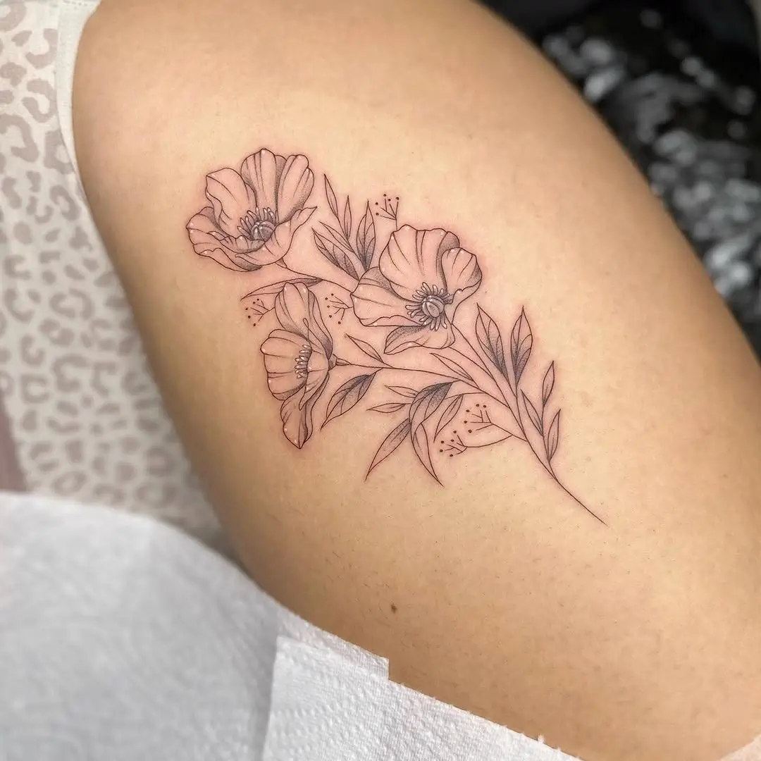 Floral tattoo at XOXO Dublin