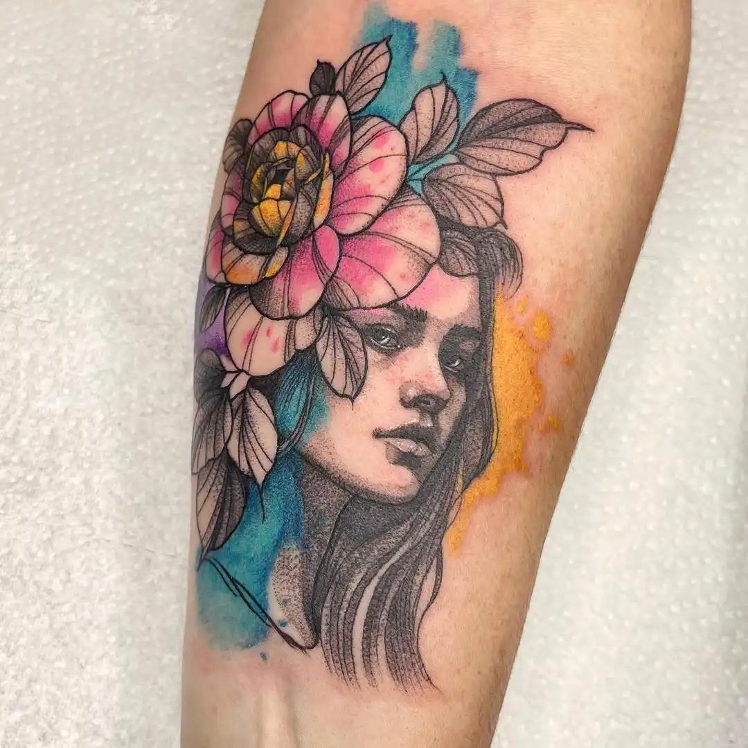 Bright colour tattoo at XOXO Dublin City Centre