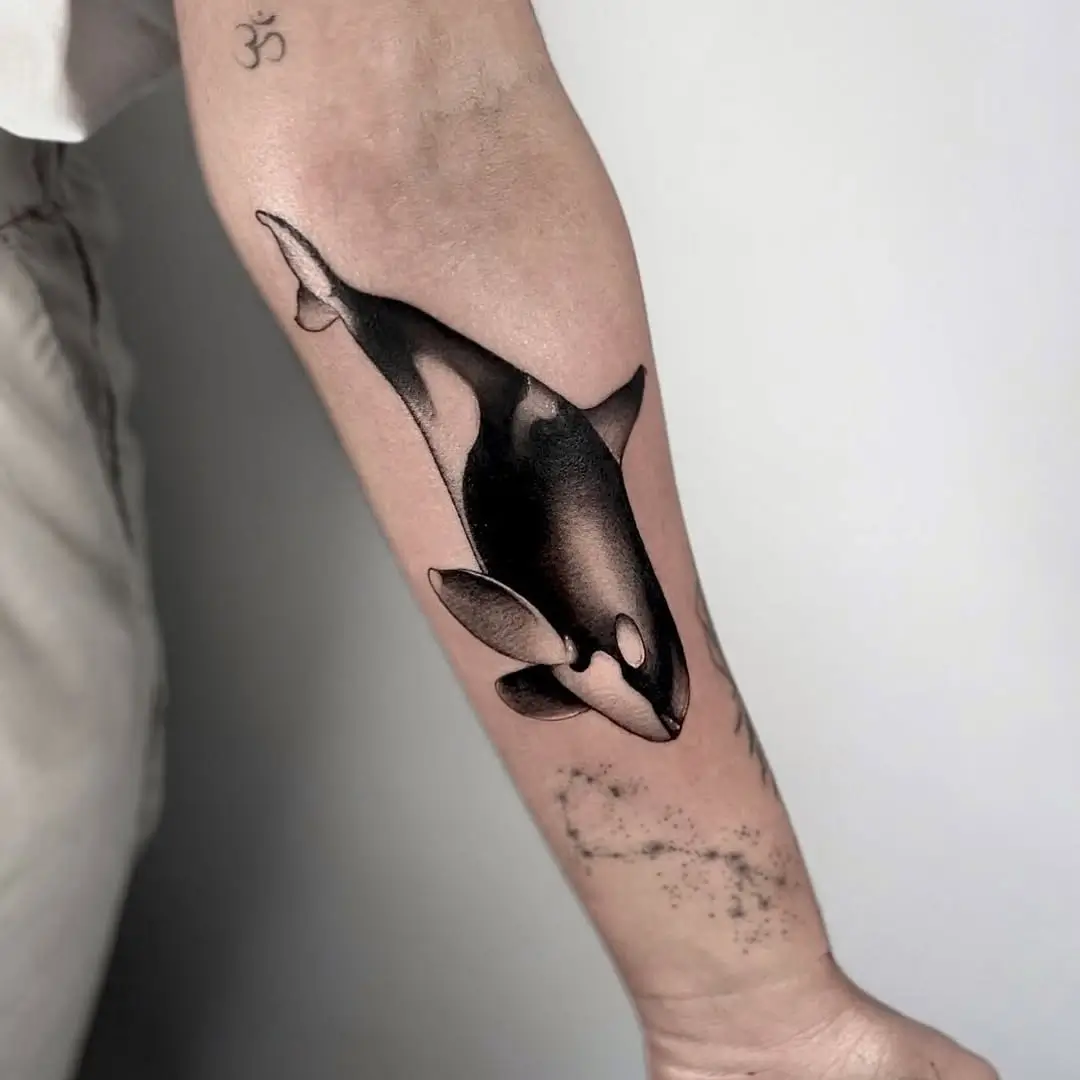 Orca whale tattoo at XOXO Dublin